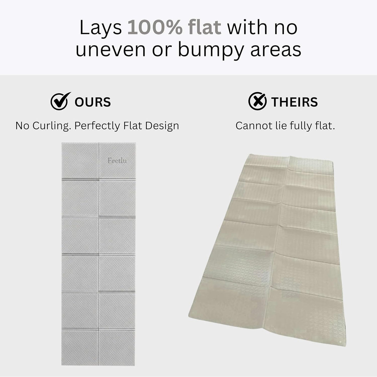 Foldable Yoga Mat, 72" x 24" x 6mm, Lightweight & Non-Slip