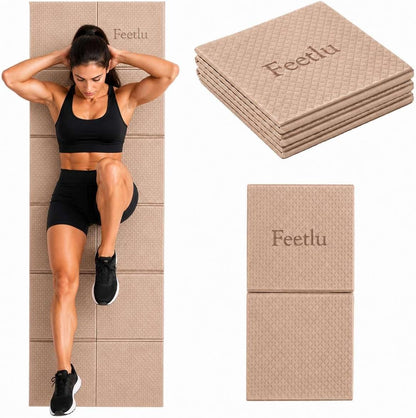 Foldable Yoga Mat, 72" x 24" x 6mm, Lightweight & Non-Slip