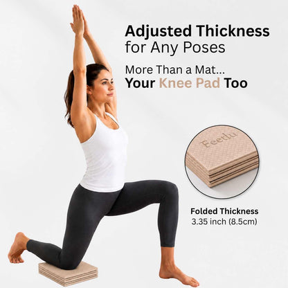 Foldable Yoga Mat, 72" x 24" x 6mm, Lightweight & Non-Slip