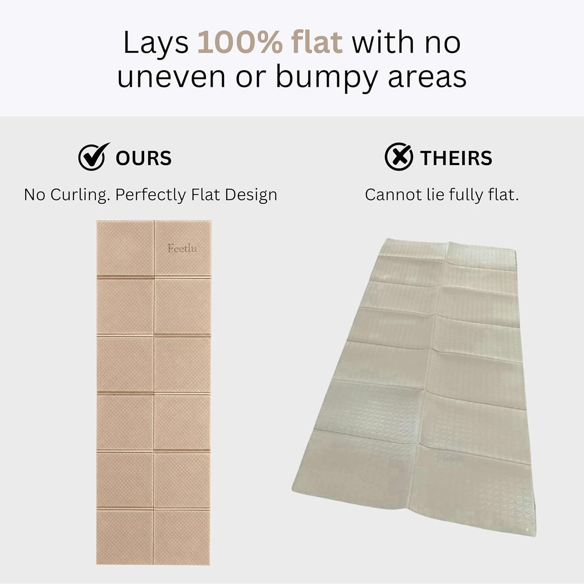 Foldable Yoga Mat, 72" x 24" x 6mm, Lightweight & Non-Slip