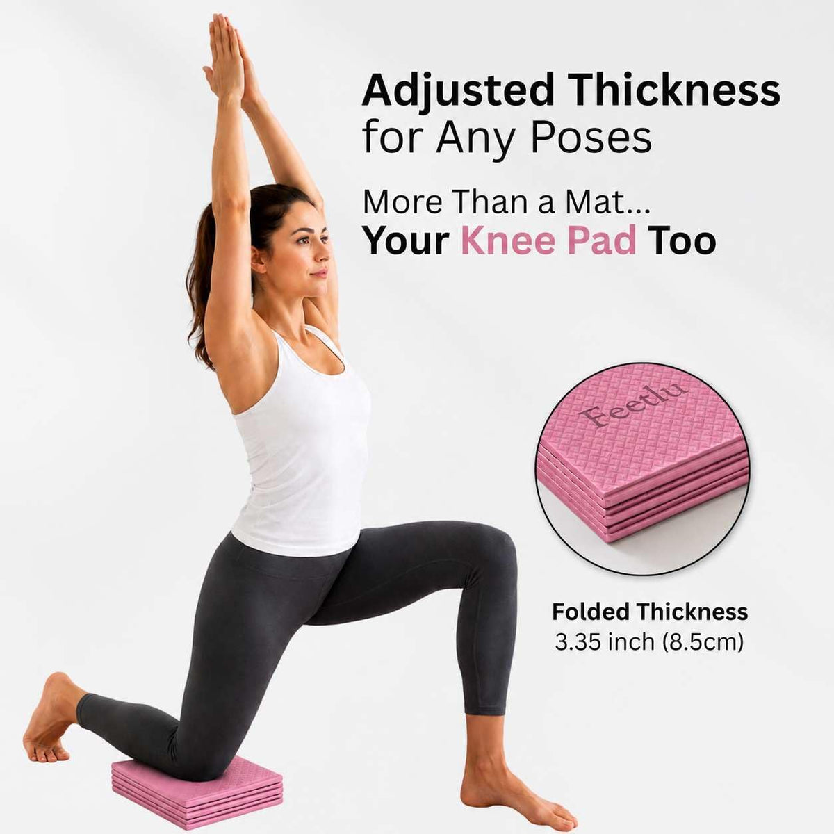 Foldable Yoga Mat, 72" x 24" x 6mm, Lightweight & Non-Slip