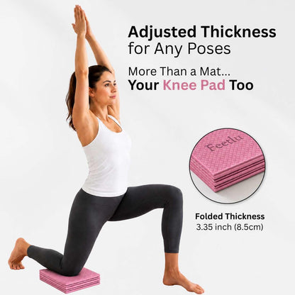 Foldable Yoga Mat, 72" x 24" x 6mm, Lightweight & Non-Slip