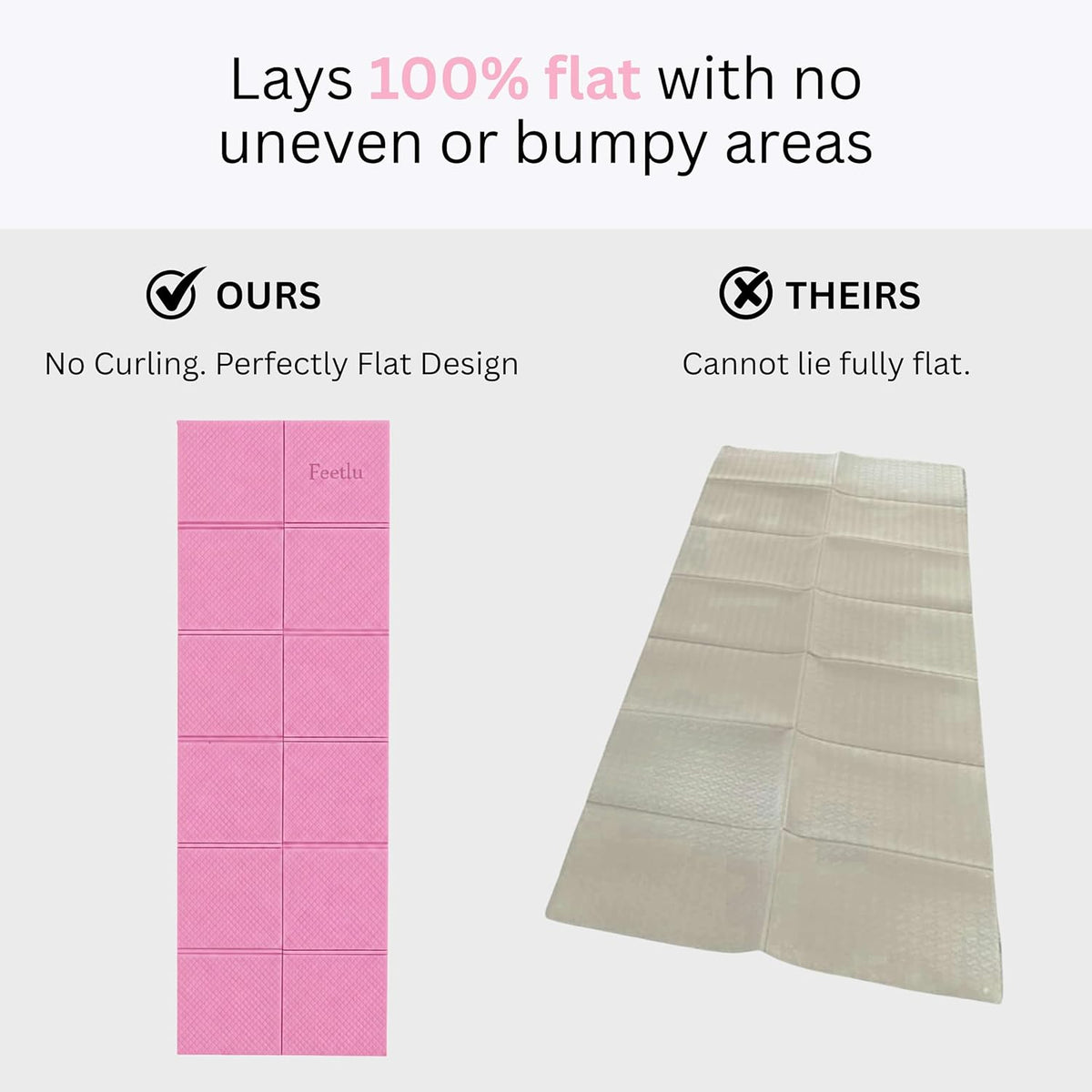 Foldable Yoga Mat, 72" x 24" x 6mm, Lightweight & Non-Slip