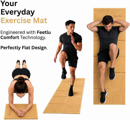 Foldable Yoga Mat, 72" x 24" x 6mm, Lightweight & Non-Slip