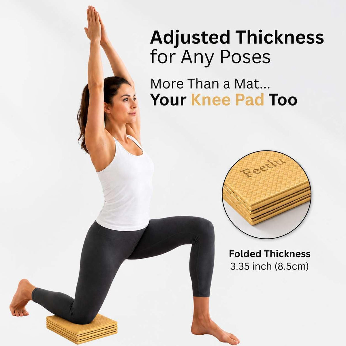 Foldable Yoga Mat, 72" x 24" x 6mm, Lightweight & Non-Slip