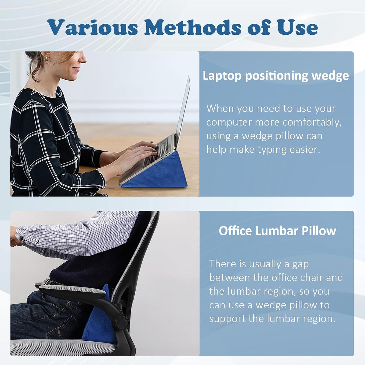 Small Wedge Pillow, Wedge Pillow for Bed Sores, Positioning Pillow