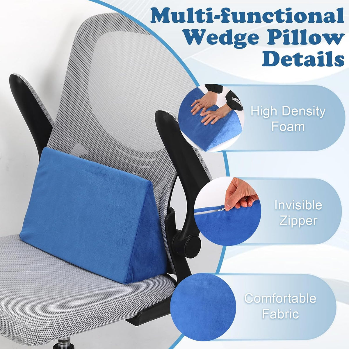 Small Wedge Pillow, Wedge Pillow for Bed Sores, Positioning Pillow