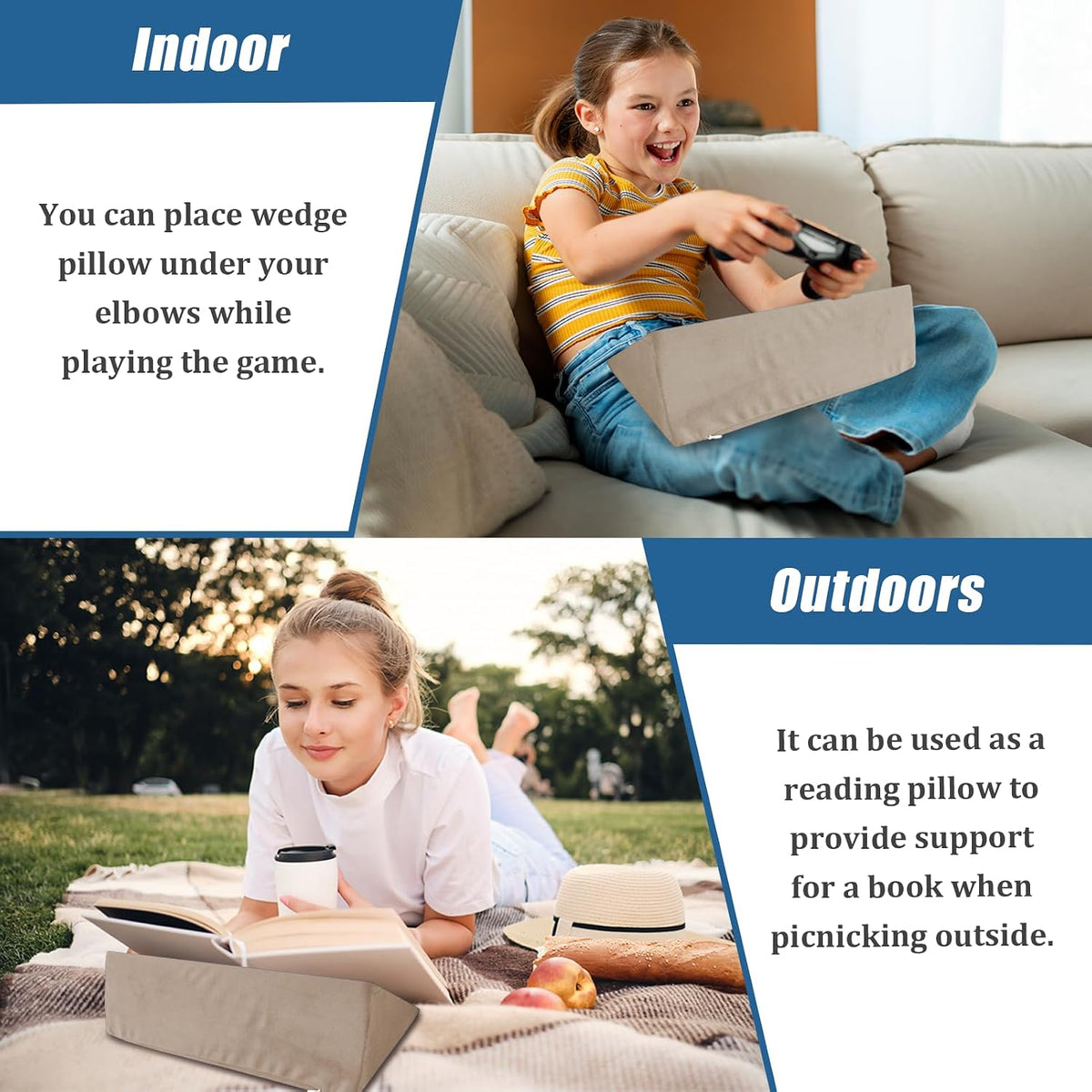 Small Wedge Pillow, Wedge Pillow for Bed Sores, Positioning Pillow