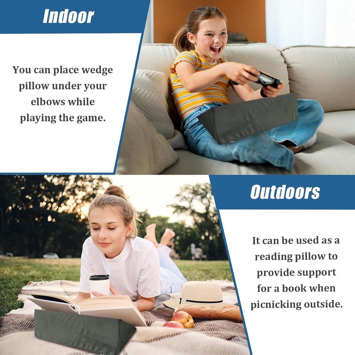Small Wedge Pillow, Wedge Pillow for Bed Sores, Positioning Pillow