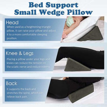 Small Wedge Pillow, Wedge Pillow for Bed Sores, Positioning Pillow