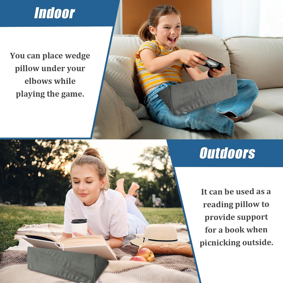 Small Wedge Pillow, Wedge Pillow for Bed Sores, Positioning Pillow