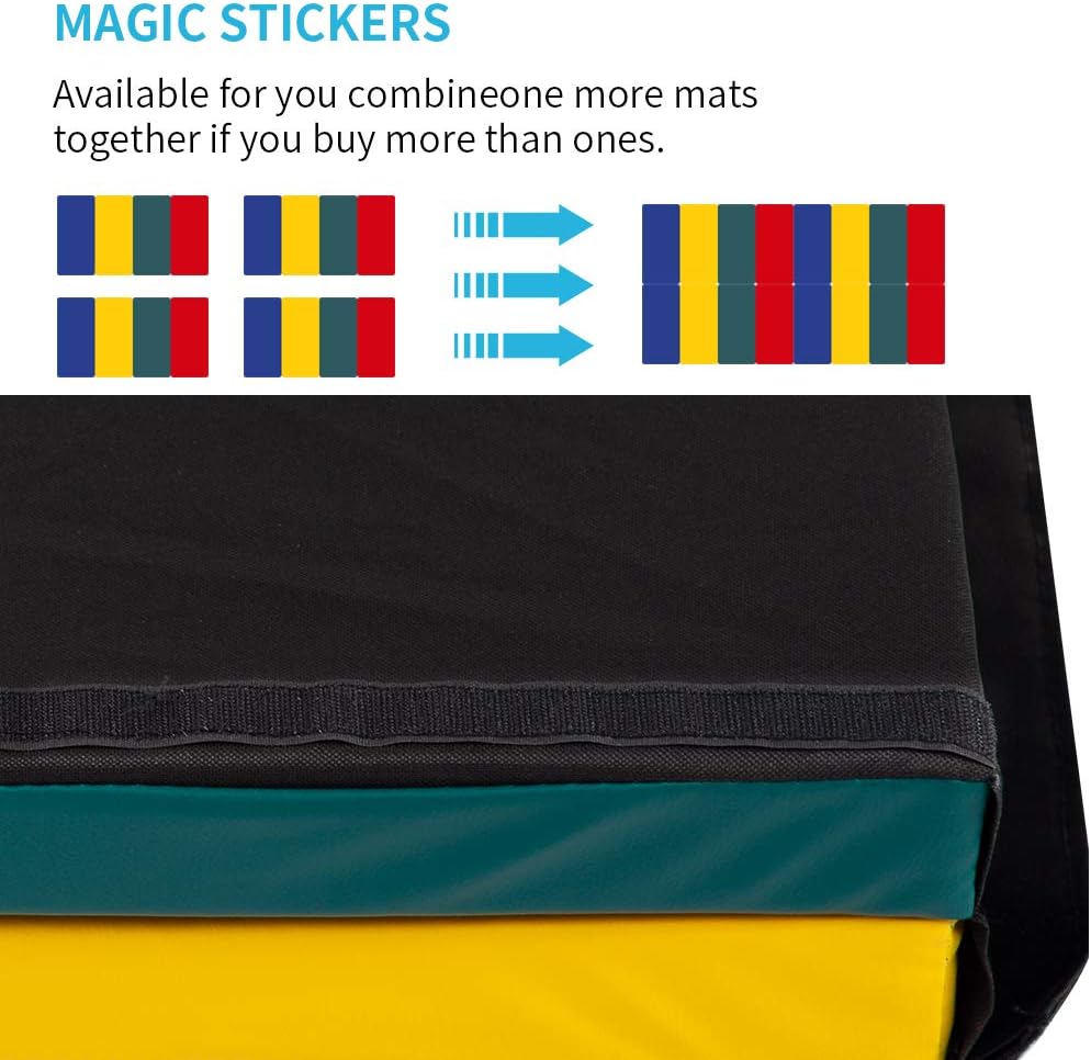 Gymnastics Tumbling Mats Portable Gymnastics Mat Folding Tumbling Mat Thick Yoga Mat Exercise Mat with Carrying Handles for home Workout outdoor Yoga Gymnastic