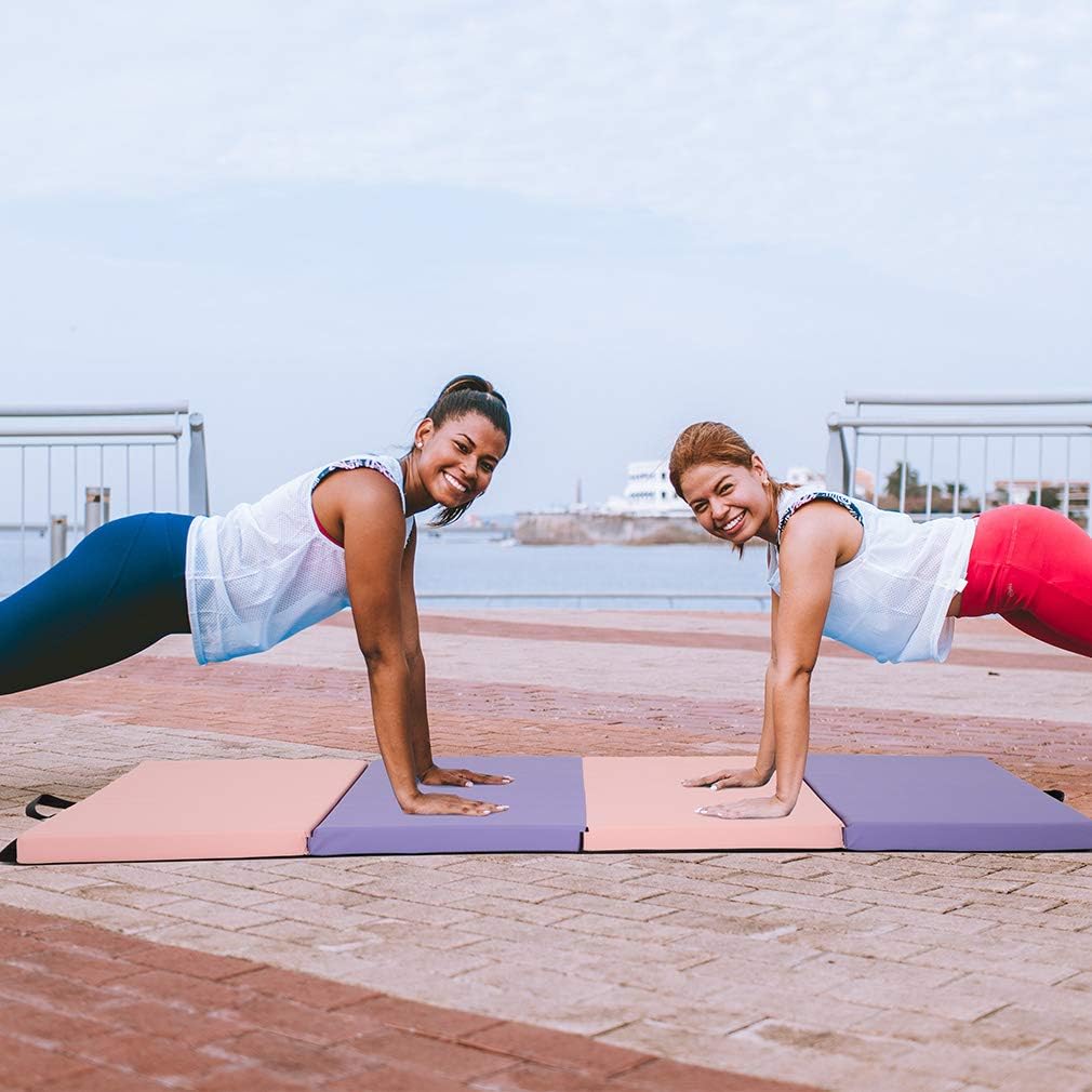 Gymnastics Tumbling Mats Portable Gymnastics Mat Folding Tumbling Mat Thick Yoga Mat Exercise Mat with Carrying Handles for home Workout outdoor Yoga Gymnastic