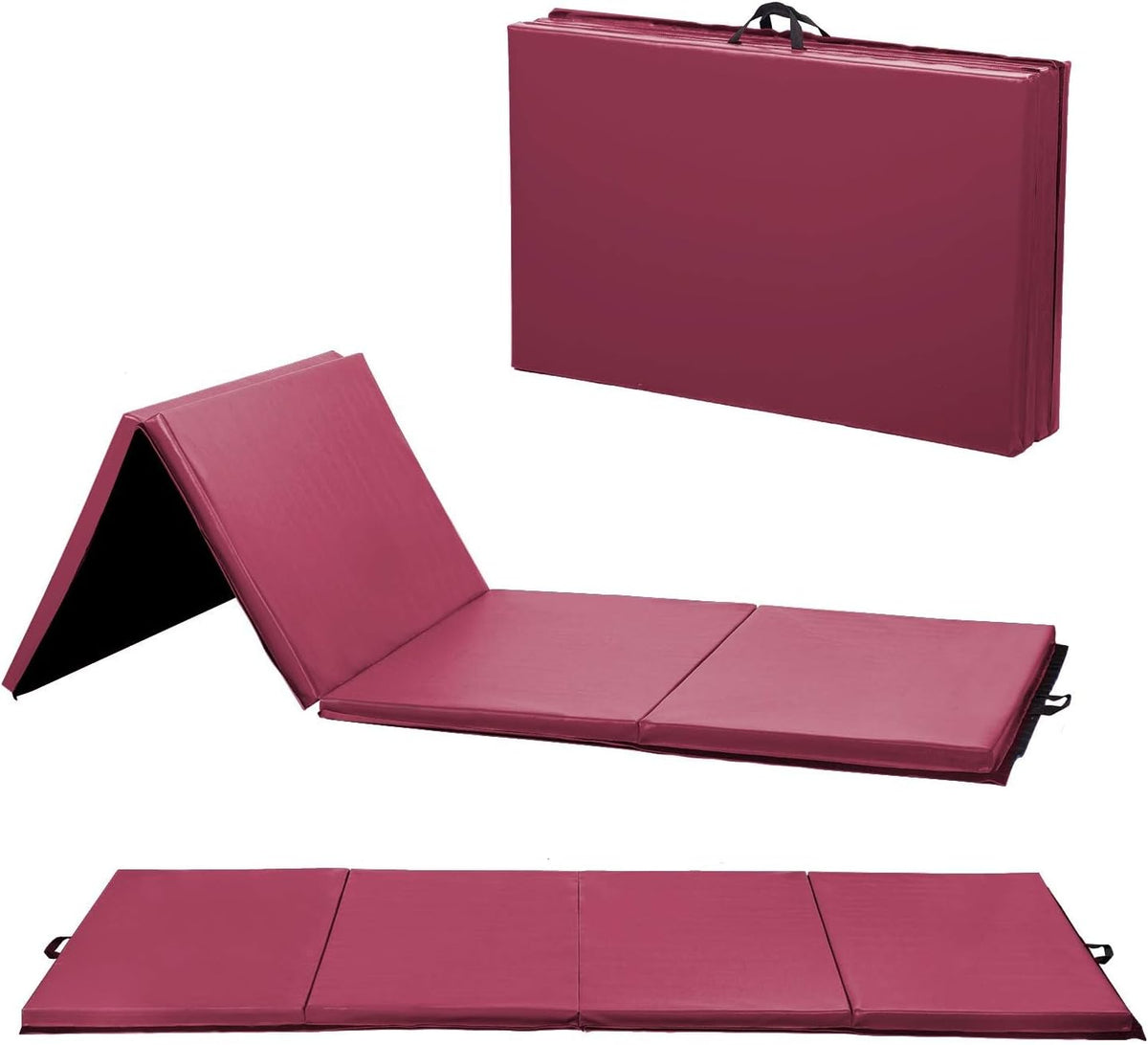 Gymnastics Tumbling Mats Portable Gymnastics Mat Folding Tumbling Mat Thick Yoga Mat Exercise Mat with Carrying Handles for home Workout outdoor Yoga Gymnastic