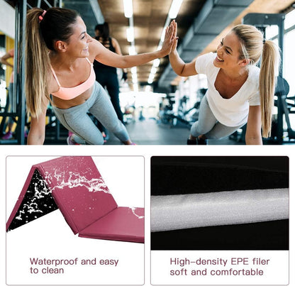 Gymnastics Tumbling Mats Portable Gymnastics Mat Folding Tumbling Mat Thick Yoga Mat Exercise Mat with Carrying Handles for home Workout outdoor Yoga Gymnastic