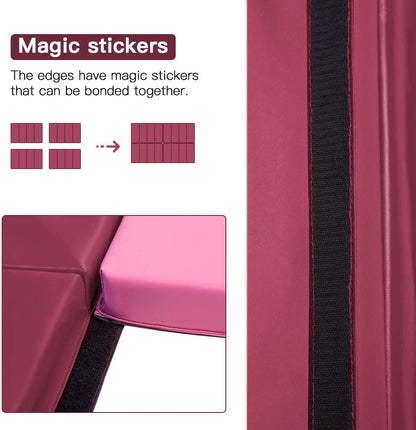 Gymnastics Tumbling Mats Portable Gymnastics Mat Folding Tumbling Mat Thick Yoga Mat Exercise Mat with Carrying Handles for home Workout outdoor Yoga Gymnastic