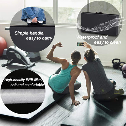 Gymnastics Tumbling Mats Portable Gymnastics Mat Folding Tumbling Mat Thick Yoga Mat Exercise Mat with Carrying Handles for home Workout outdoor Yoga Gymnastic