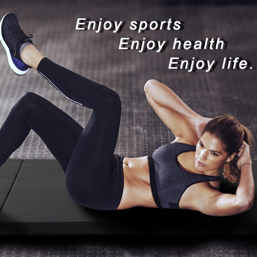 Gymnastics Tumbling Mats Portable Gymnastics Mat Folding Tumbling Mat Thick Yoga Mat Exercise Mat with Carrying Handles for home Workout outdoor Yoga Gymnastic