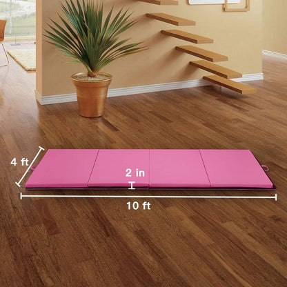 Gymnastics Tumbling Mats Portable Gymnastics Mat Folding Tumbling Mat Thick Yoga Mat Exercise Mat with Carrying Handles for home Workout outdoor Yoga Gymnastic