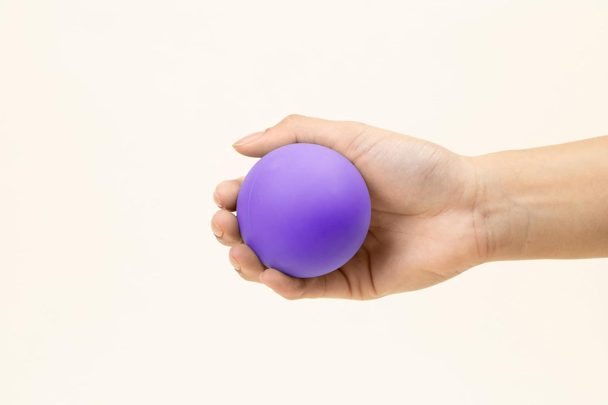 Massage Ball Kit for Myofascial Trigger Point Release & Deep Tissue Massage - Set of 6 - Large Foam/Small Foam/Lacrosse/Peanut/Spiky/Hand Exercise Ball (Purple)