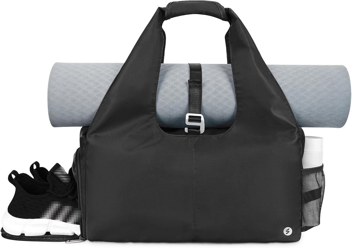 Tote Yoga Mat Gym Bag 20L Women W/Shoe Compartment Wet Dry Pocket