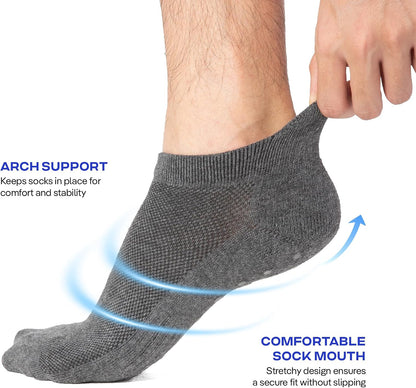 CoolMate Mens Grip Socks, Non Slip Athletic Socks for Pilates, Yoga