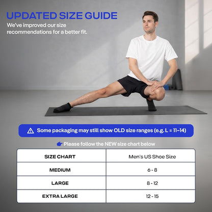 CoolMate Mens Grip Socks, Non Slip Athletic Socks for Pilates, Yoga