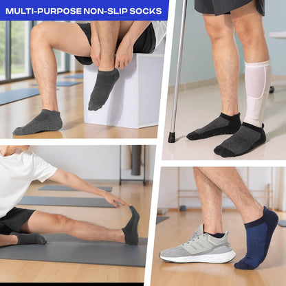 CoolMate Mens Grip Socks, Non Slip Athletic Socks for Pilates, Yoga