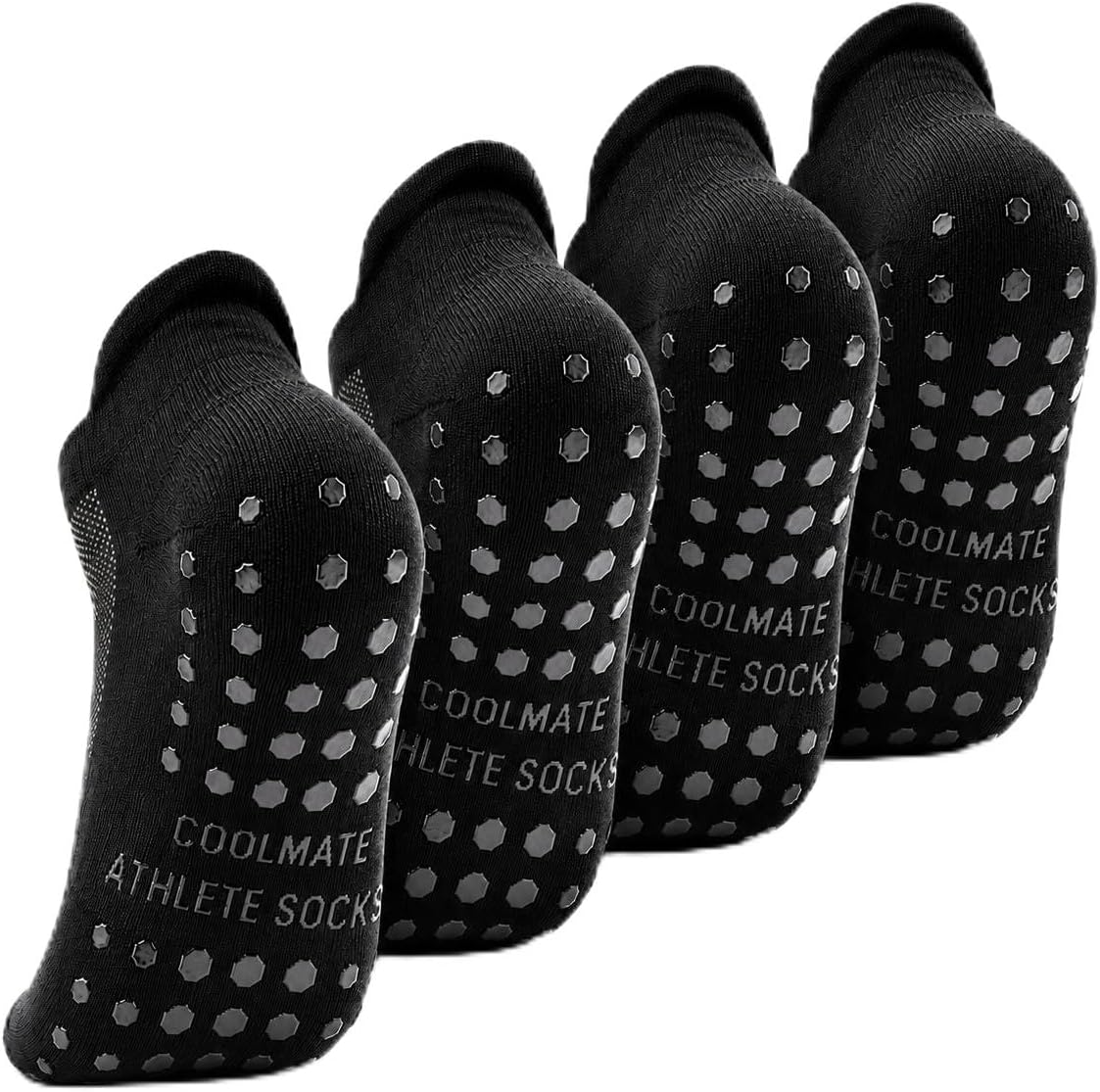 CoolMate Mens Grip Socks, Non Slip Athletic Socks for Pilates, Yoga