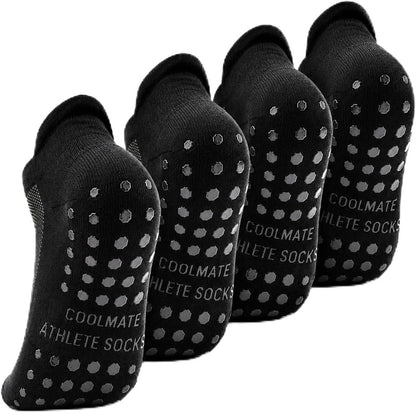 CoolMate Mens Grip Socks, Non Slip Athletic Socks for Pilates, Yoga