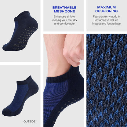 CoolMate Mens Grip Socks, Non Slip Athletic Socks for Pilates, Yoga