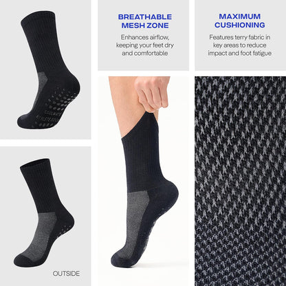 CoolMate Mens Grip Socks, Non Slip Athletic Socks for Pilates, Yoga