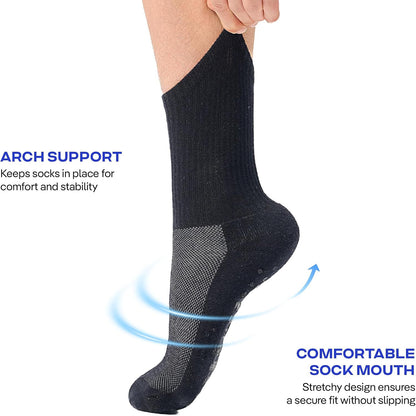 CoolMate Mens Grip Socks, Non Slip Athletic Socks for Pilates, Yoga