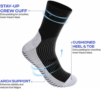 CoolMate Mens Grip Socks, Non Slip Athletic Socks for Pilates, Yoga