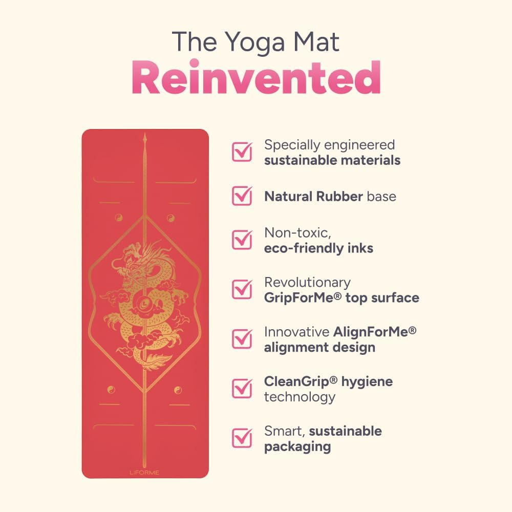 Zodiac Yoga Mat - Patented Alignment Design, Advanced Non-Slip Grip