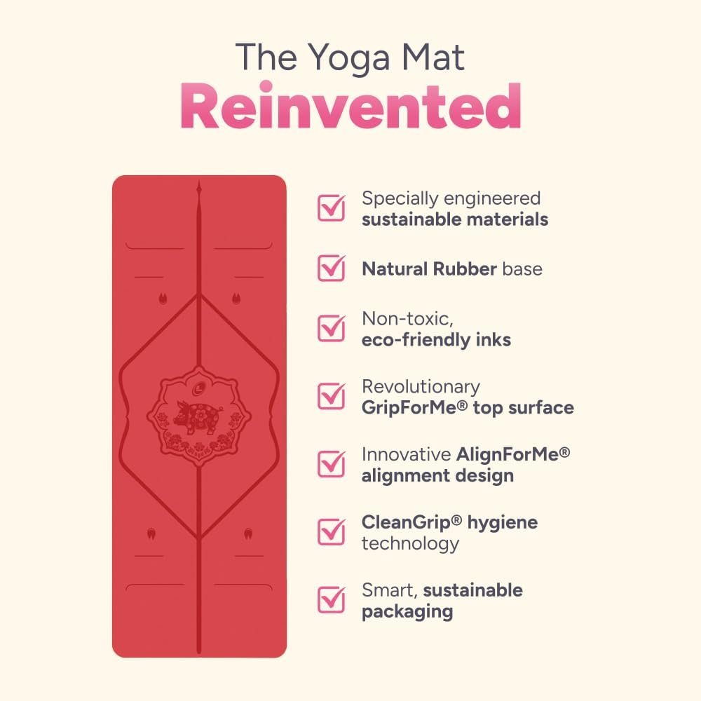 Zodiac Yoga Mat - Patented Alignment Design, Advanced Non-Slip Grip