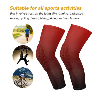 Dark Red Black Gradient Sports Knee Pads Youth Volleyball Basketball Knee Pads Long Leg Sleeves Braces Compression Wrestling Knee Pads for Boys Girls Football Dance Yoga