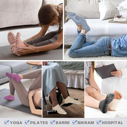 Women Non Slip Pilates Socks with Grips for Yoga Barre Barefoot