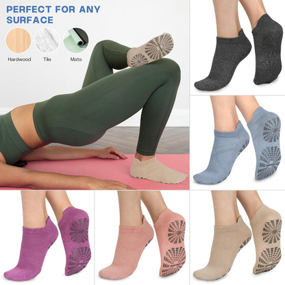 Women Non Slip Pilates Socks with Grips for Yoga Barre Barefoot