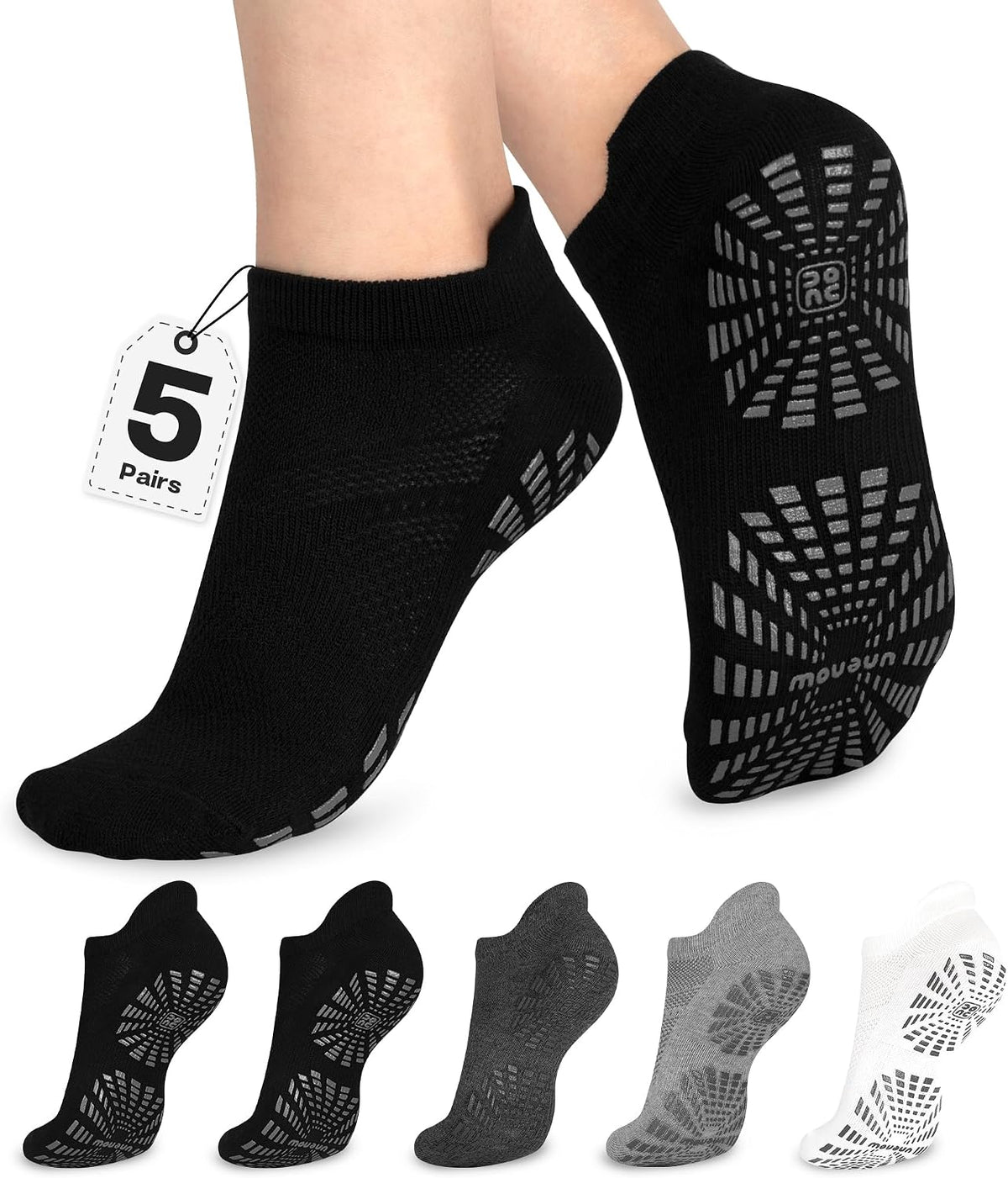 Women Non Slip Pilates Socks with Grips for Yoga Barre Barefoot