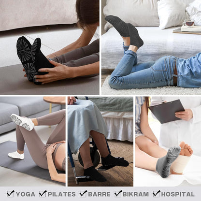 Women Non Slip Pilates Socks with Grips for Yoga Barre Barefoot