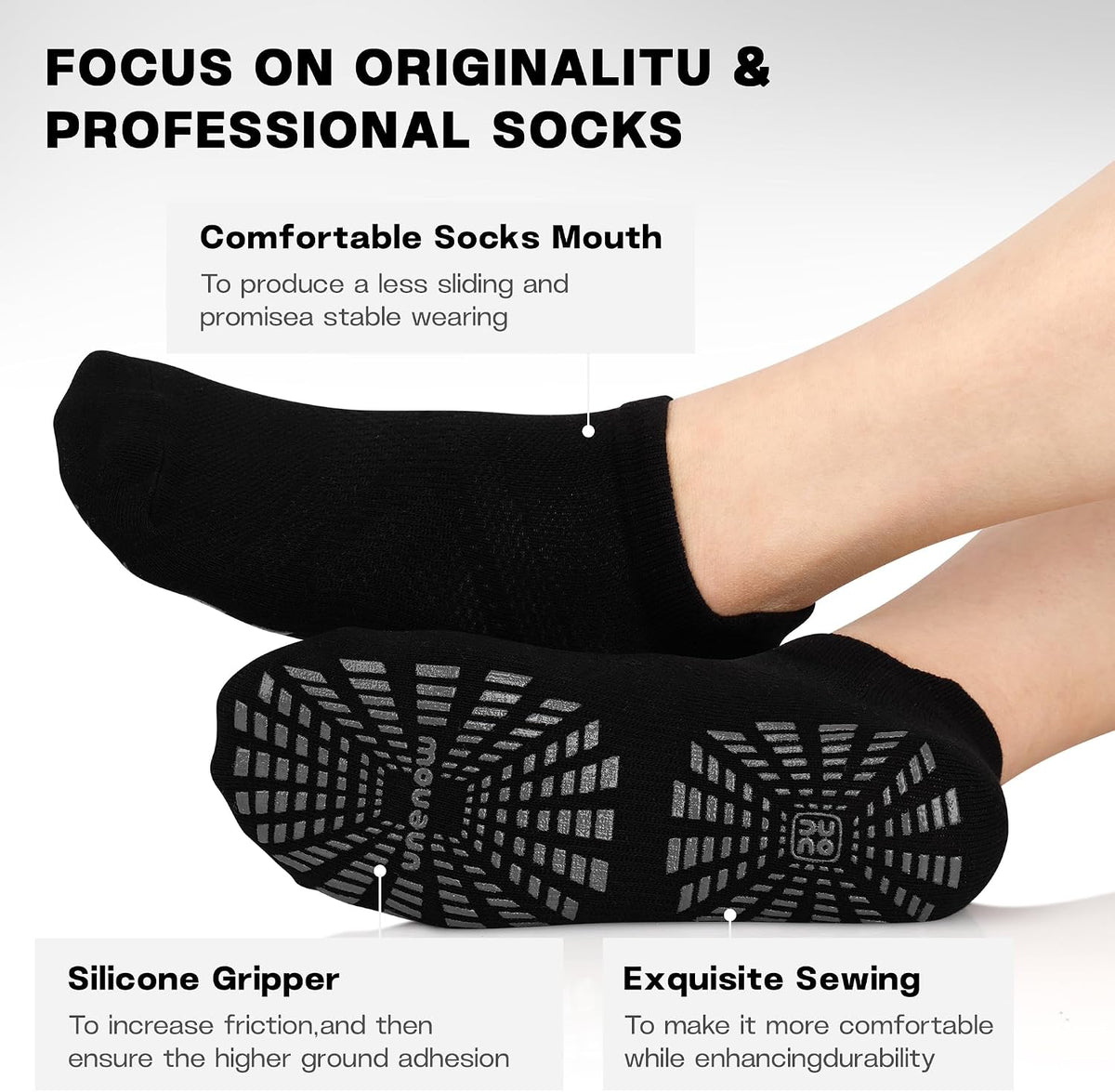 Women Non Slip Pilates Socks with Grips for Yoga Barre Barefoot