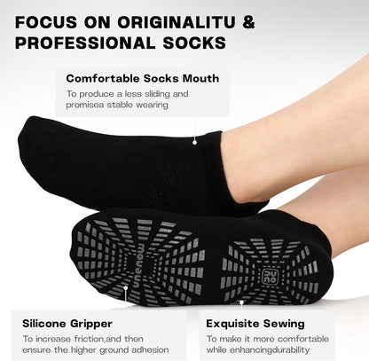 Women Non Slip Pilates Socks with Grips for Yoga Barre Barefoot