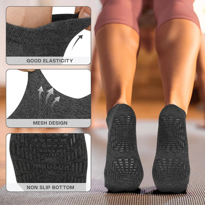 Women Non Slip Pilates Socks with Grips for Yoga Barre Barefoot