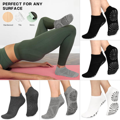 Women Non Slip Pilates Socks with Grips for Yoga Barre Barefoot