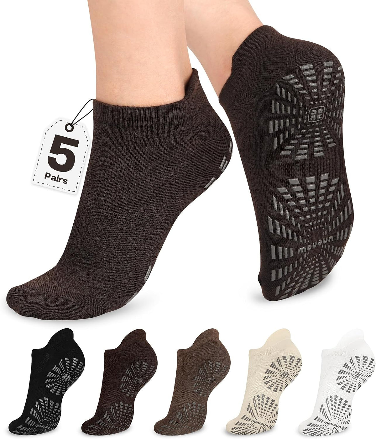 Women Non Slip Pilates Socks with Grips for Yoga Barre Barefoot