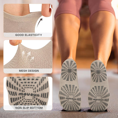 Women Non Slip Pilates Socks with Grips for Yoga Barre Barefoot