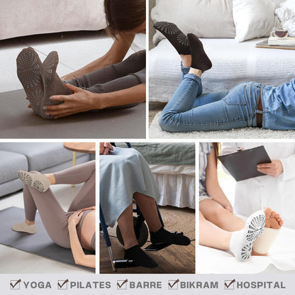 Women Non Slip Pilates Socks with Grips for Yoga Barre Barefoot