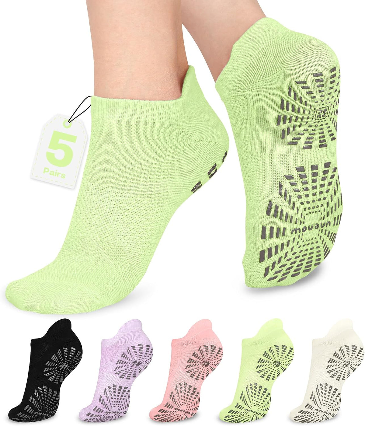 Women Non Slip Pilates Socks with Grips for Yoga Barre Barefoot