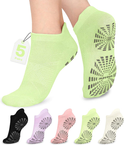 Women Non Slip Pilates Socks with Grips for Yoga Barre Barefoot